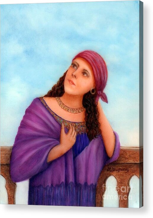 Gypsy Woman Acrylic Print featuring the painting Enchanting Carmelita by Lora Duguay