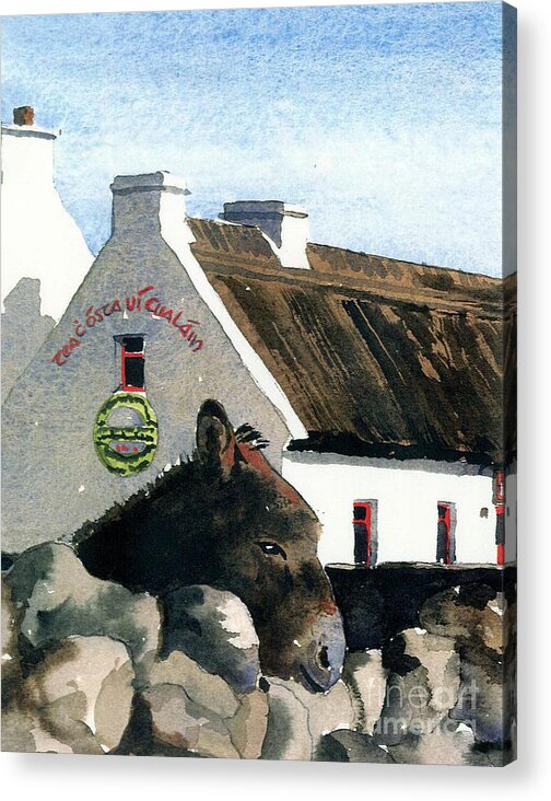 Val Byrne. Ireland Acrylic Print featuring the painting Join me for a pint by Val Byrne