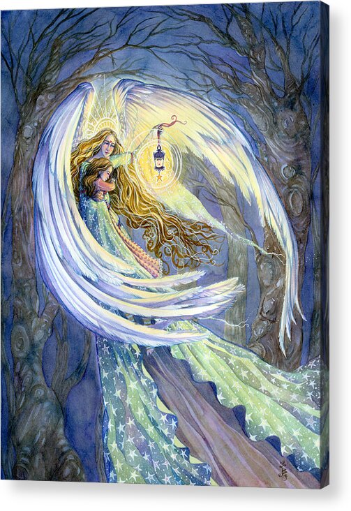 Guardian Angel Acrylic Print featuring the painting The Guardian by Sara Burrier