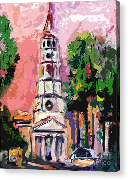 Charleston Acrylic Print featuring the painting Charleston Memories South Carolina by Ginette Callaway