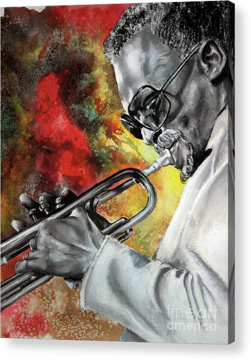 Jazz Acrylic Print featuring the mixed media Jazz Fire by Gary Williams