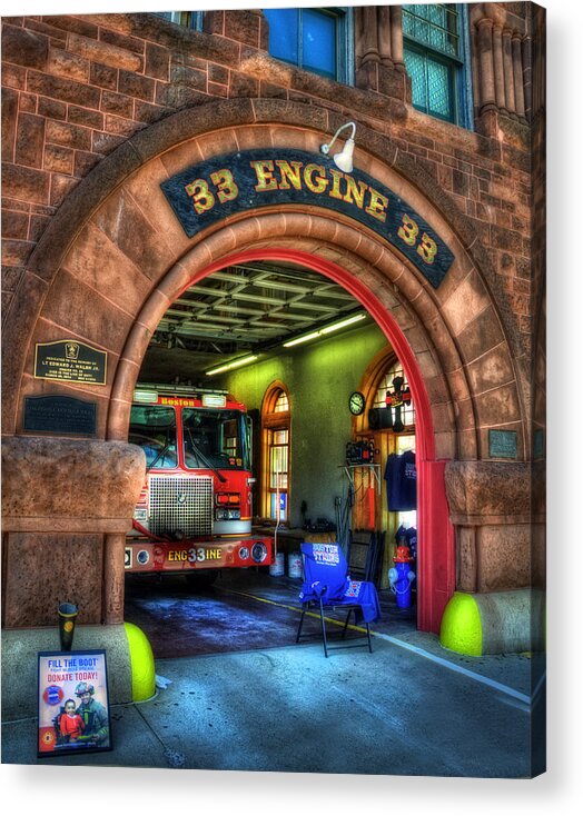 Boston Acrylic Print featuring the photograph Boston Fire Dept - Engine 33 Ladder 15 by Joann Vitali