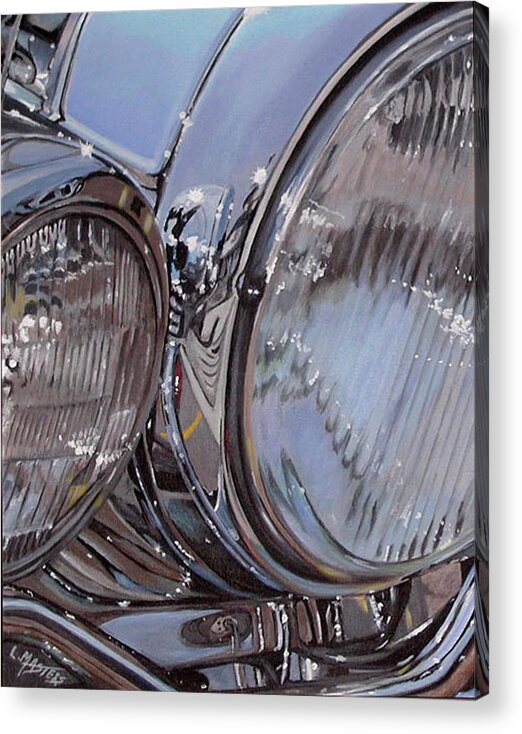 Motorcycle Acrylic Print featuring the painting Harley De-Light by Lynn Masters