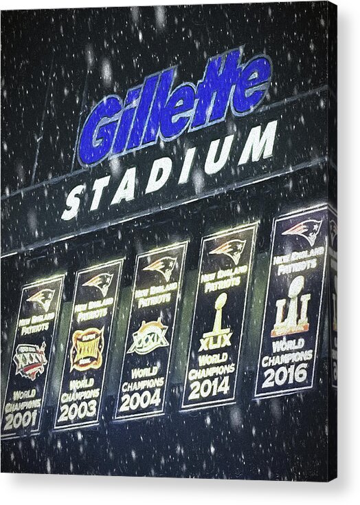 New England Patriots Acrylic Print featuring the photograph New England Patriots - Gillette Stadium by Joann Vitali