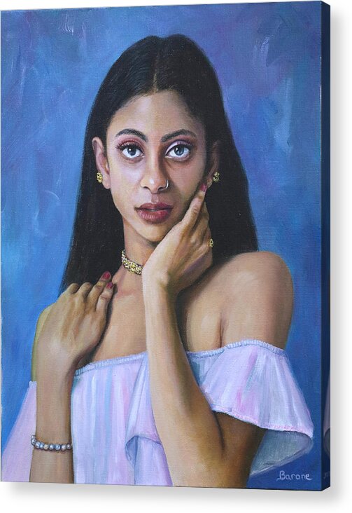 Portrait Painting Acrylic Print featuring the painting Portrait of Alana by Richard Barone