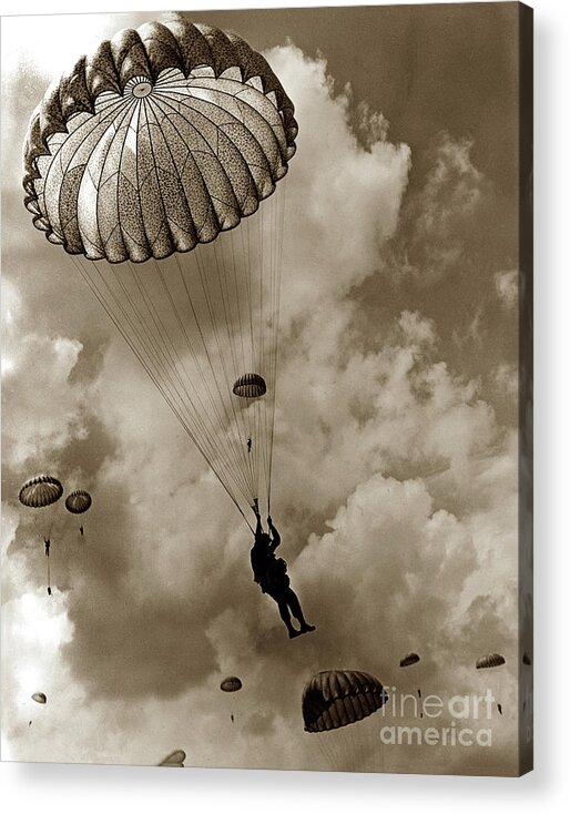 82nd Airborne Acrylic Print featuring the photograph The 82nd Airborne Hits The Silk Fort Ord 1953 by Monterey County Historical Society