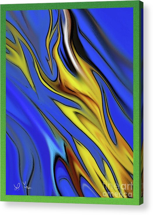 Color Acrylic Print featuring the digital art Yellow And Blue by Leo Symon