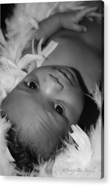 Baby Acrylic Print featuring the photograph Looking at you by Angela Ahrens