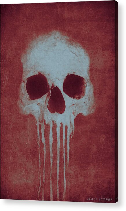 Skull Acrylic Print featuring the photograph Blue Bottle by Joseph Westrupp