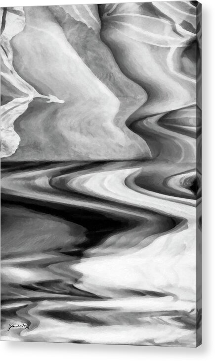 Black_white. Black_and_white Acrylic Print featuring the digital art Flight of Fancy by Gerlinde Keating - Galleria GK Keating Associates Inc