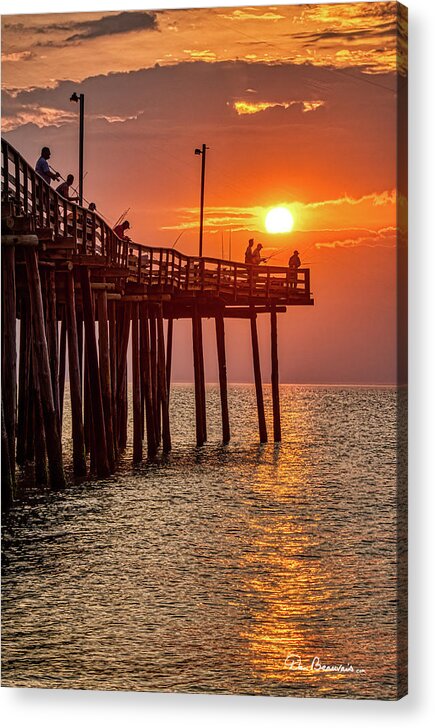 Sunrise Acrylic Print featuring the photograph Pier Fishing at Sunrise 3216 by Dan Beauvais