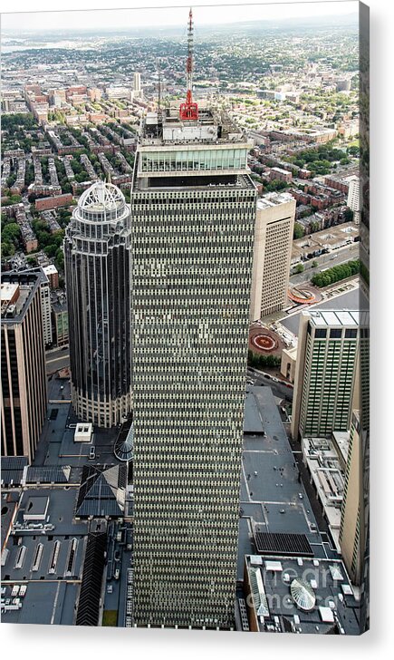 Prudential Tower Acrylic Print featuring the photograph Prudential Tower Building Boston Aerial by David Oppenheimer