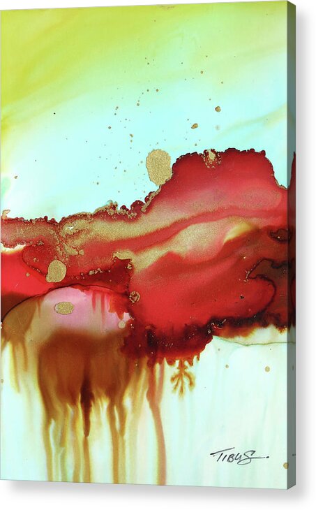  Acrylic Print featuring the painting Red Line by Julie Tibus