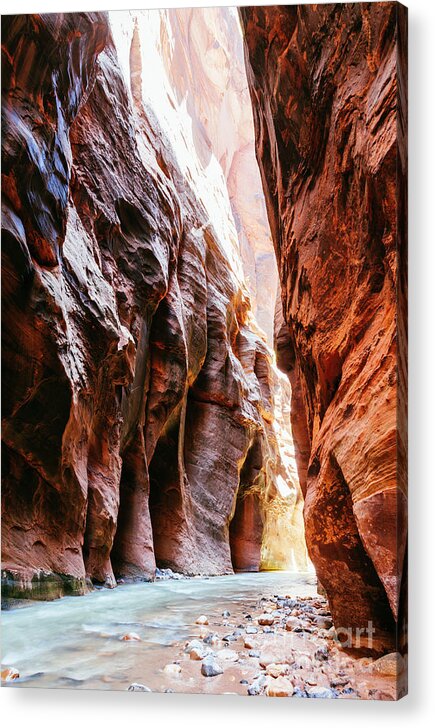 The Narows Acrylic Print featuring the photograph The Narrows, Zion by Matteo Colombo