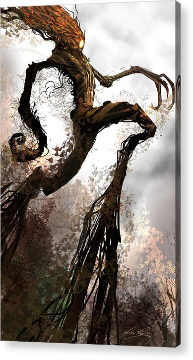 Concept Art Acrylic Print featuring the digital art Treeman by Alex Ruiz