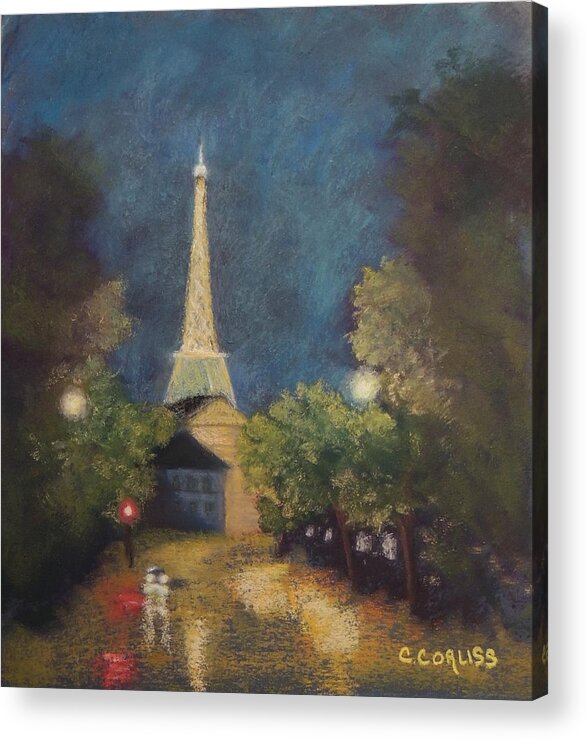 Paris Acrylic Print featuring the pastel Paris Lights by Carol Corliss