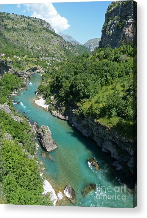 Moraca River Acrylic Print featuring the photograph Moraca River - Montenegro by Phil Banks