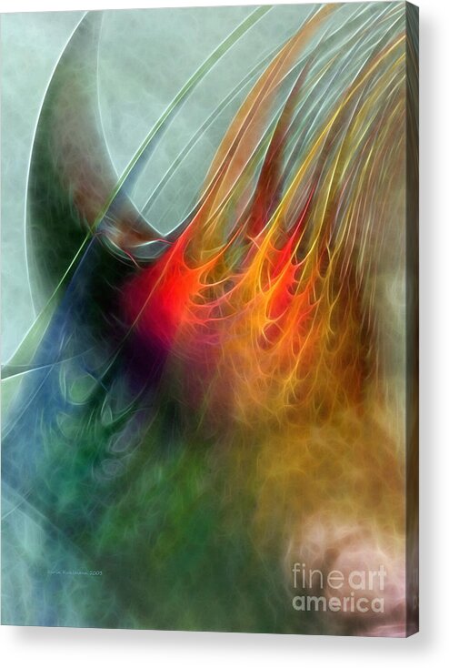 Abstract Acrylic Print featuring the digital art Between Heaven and Earth-Abstract by Karin Kuhlmann