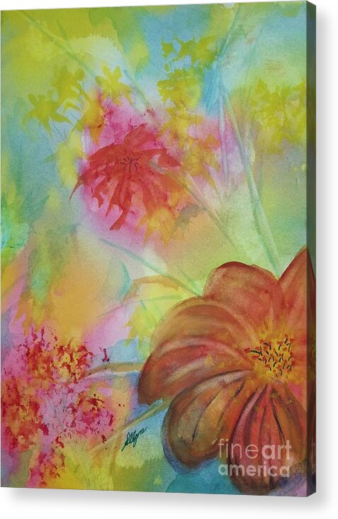 Flowers Acrylic Print featuring the painting Blossoms by Ellen Levinson
