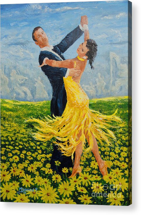 Ballroom Dancers Acrylic Print featuring the painting Daisy Dancers by Paint The Floor