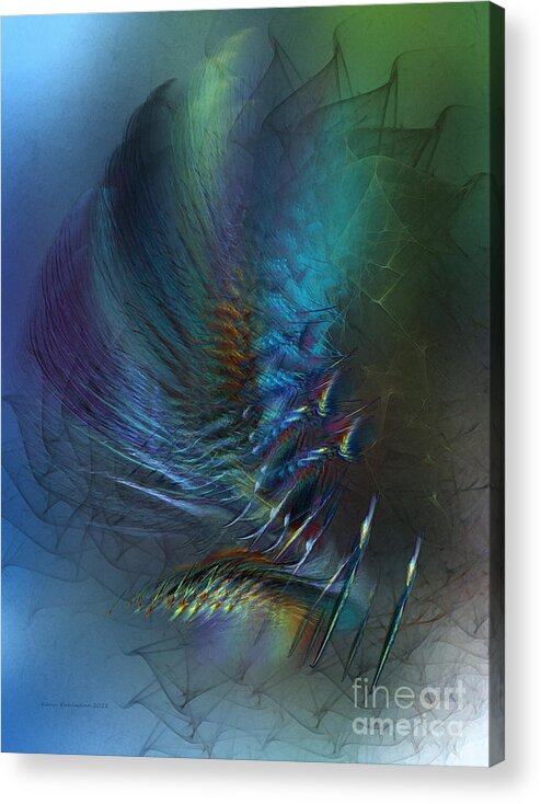 Abstract Acrylic Print featuring the digital art Dancing With the Wind-Abstract Art by Karin Kuhlmann