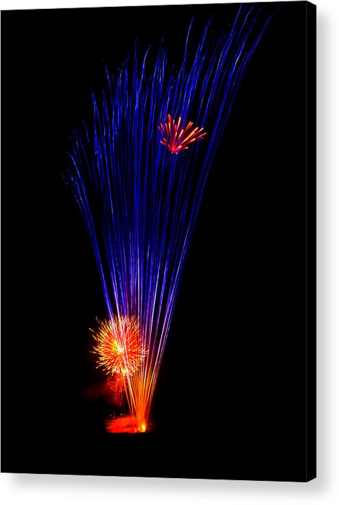 Fireworks Acrylic Print featuring the photograph Fireworks by Thomas Hall