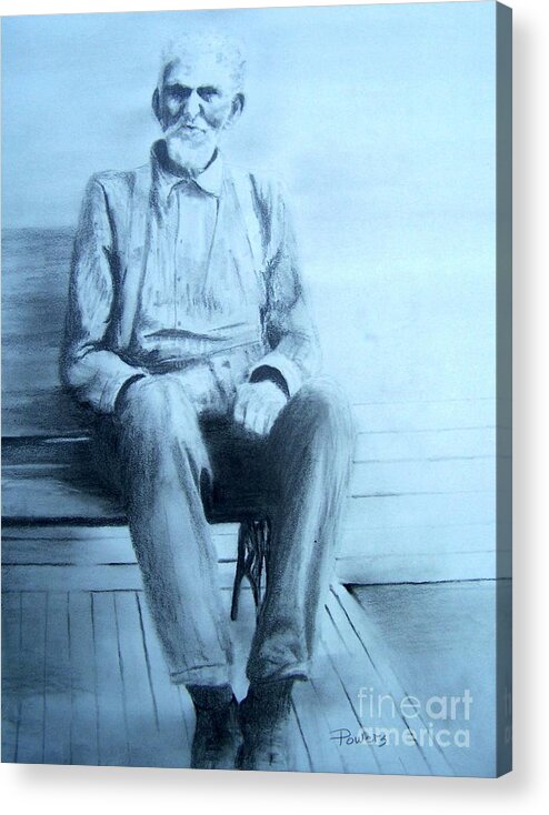 Portrait Acrylic Print featuring the drawing Mr. Higgs by Mary Lynne Powers