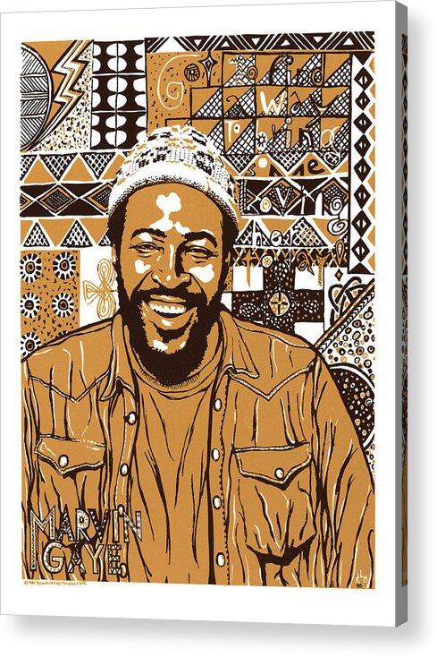 Marvin Gaye Acrylic Print featuring the mixed media Marvin Gaye by Ricardo Levins Morales