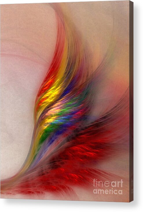 Abstract Acrylic Print featuring the digital art Phoenix-Abstract Art by Karin Kuhlmann