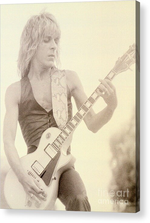 Concert Photos For Sale Acrylic Print featuring the photograph Randy Rhoads-Day on the Green 7-4-81 #1 by Daniel Larsen
