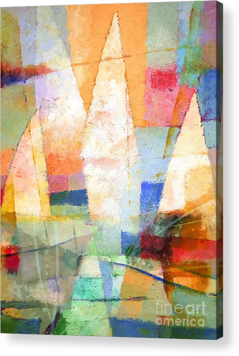 Sea Colors Acrylic Print featuring the painting Sea Colors by Lutz Baar