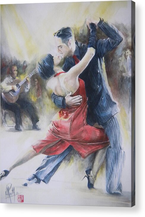 Watercolor Dance Acrylic Print featuring the painting Sweet Love by Alan Kirkland-Roath