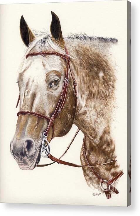 Horses Acrylic Print featuring the drawing Te by Rosellen Westerhoff