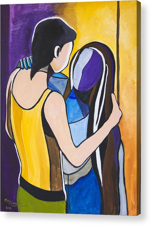 Couple Acrylic Print featuring the painting The Dance by May Ling Yong