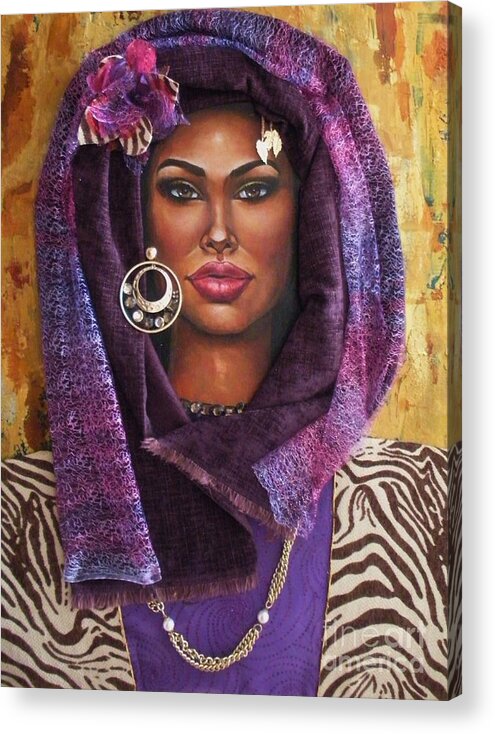 Eyes Acrylic Print featuring the painting The Whole Story Behind Violet by Alga Washington