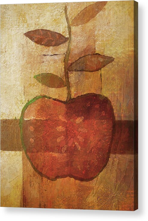 Apple Acrylic Print featuring the painting Apple Fineart by Lutz Baar