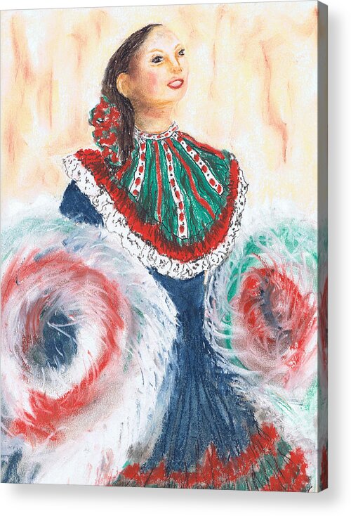 Dance Acrylic Print featuring the painting Flamenco by Marilyn Barton
