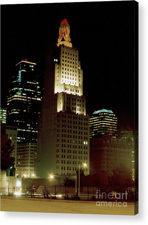 Cityscape Acrylic Print featuring the photograph Kansas City Night by Rex E Ater