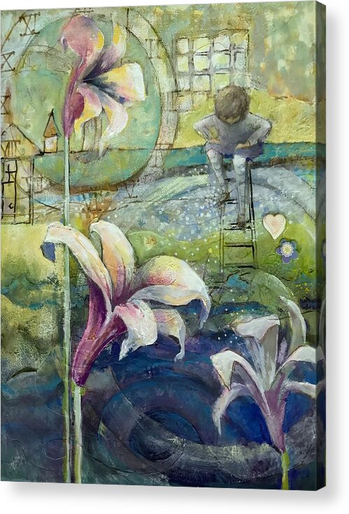 Whimsical Acrylic Print featuring the mixed media Looking Deeper by Eleatta Diver