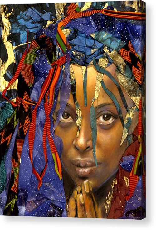 African Acrylic Print featuring the mixed media Naomi 3.1 by Gary Williams