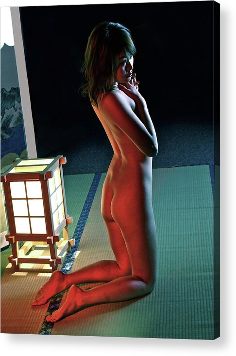 Nude Acrylic Print featuring the digital art The Night Stalker by Tim Ernst