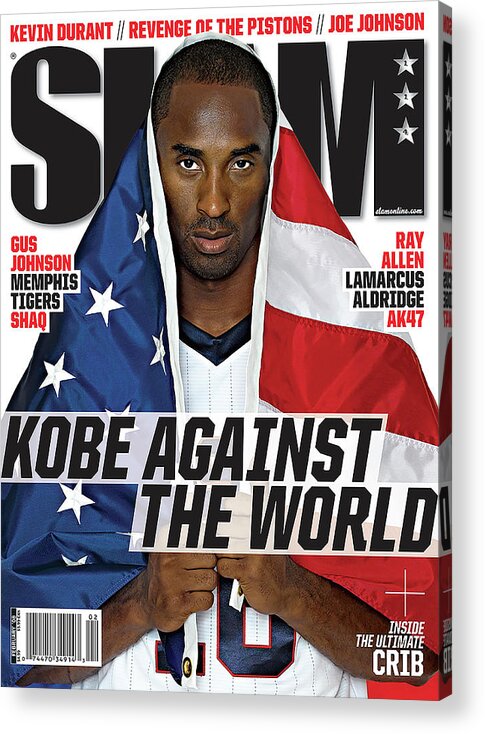 Kobe Bryant Acrylic Print featuring the photograph Kobe Against the World SLAM Cover by Atiba Jefferson