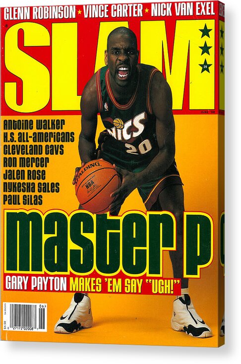 Gary Paton Acrylic Print featuring the photograph Master P: Gary Payton Makes 'Em Say Ugh! SLAM Cover by Getty Images