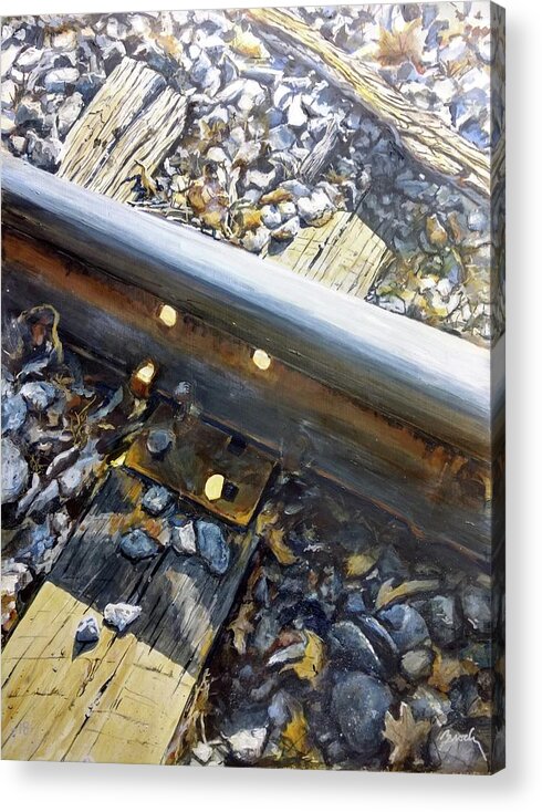 Railroad Acrylic Print featuring the painting Passing Through by William Brody