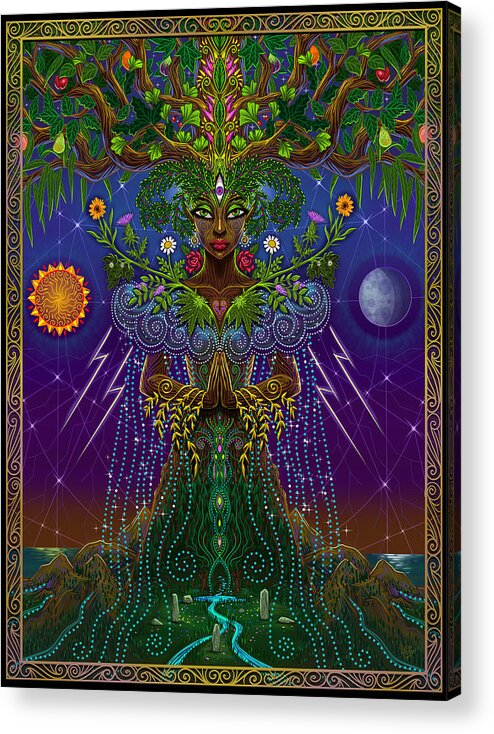 Ecology Acrylic Print featuring the painting Sacred System by Cristina McAllister