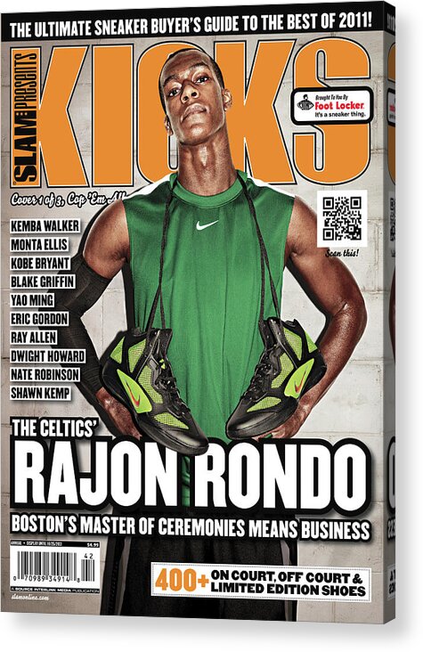 Rajon Rondo Acrylic Print featuring the photograph The Celtics' Rajon Rondo: Boston's Master of Ceremonies Means Business SLAM Cover by Atiba Jefferson