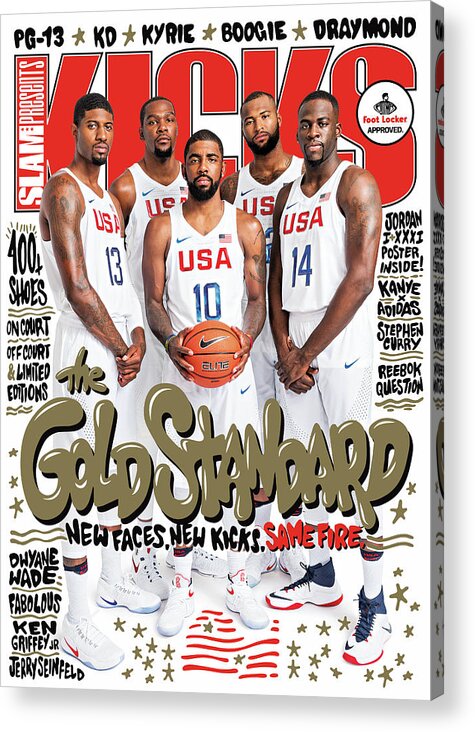 Paul George Acrylic Print featuring the photograph The Gold Standard: New Faces, New Kicks, Same Fire. SLAM Cover by Tom Medvedich