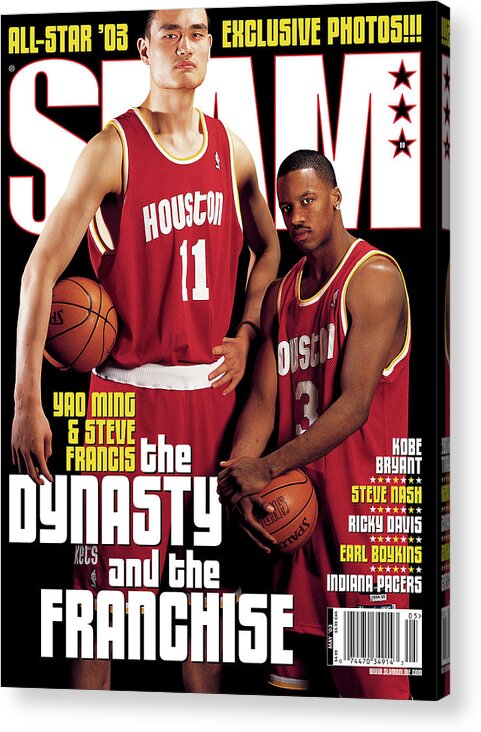 Yao Ming Acrylic Print featuring the photograph Yao Ming & Steve Francis: The Dynasty and The Franchise SLAM Cover by Atiba Jefferson
