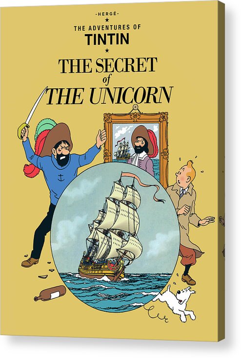Adventures Of Tintin Acrylic Print featuring the drawing The Secret of The Unicorn #2 by Hegre