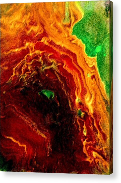 Fire Acrylic Print featuring the painting Raging Inferno by Anna Adams